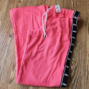 Victoria's Secret PINK‎ Classic Pant Sweatpant Pink Black Stripe Logo XS NWT